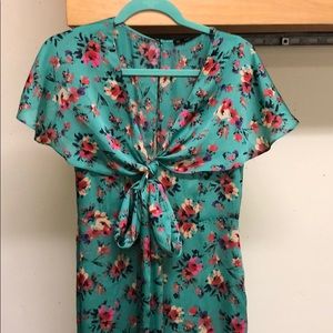 Zara green floral romper